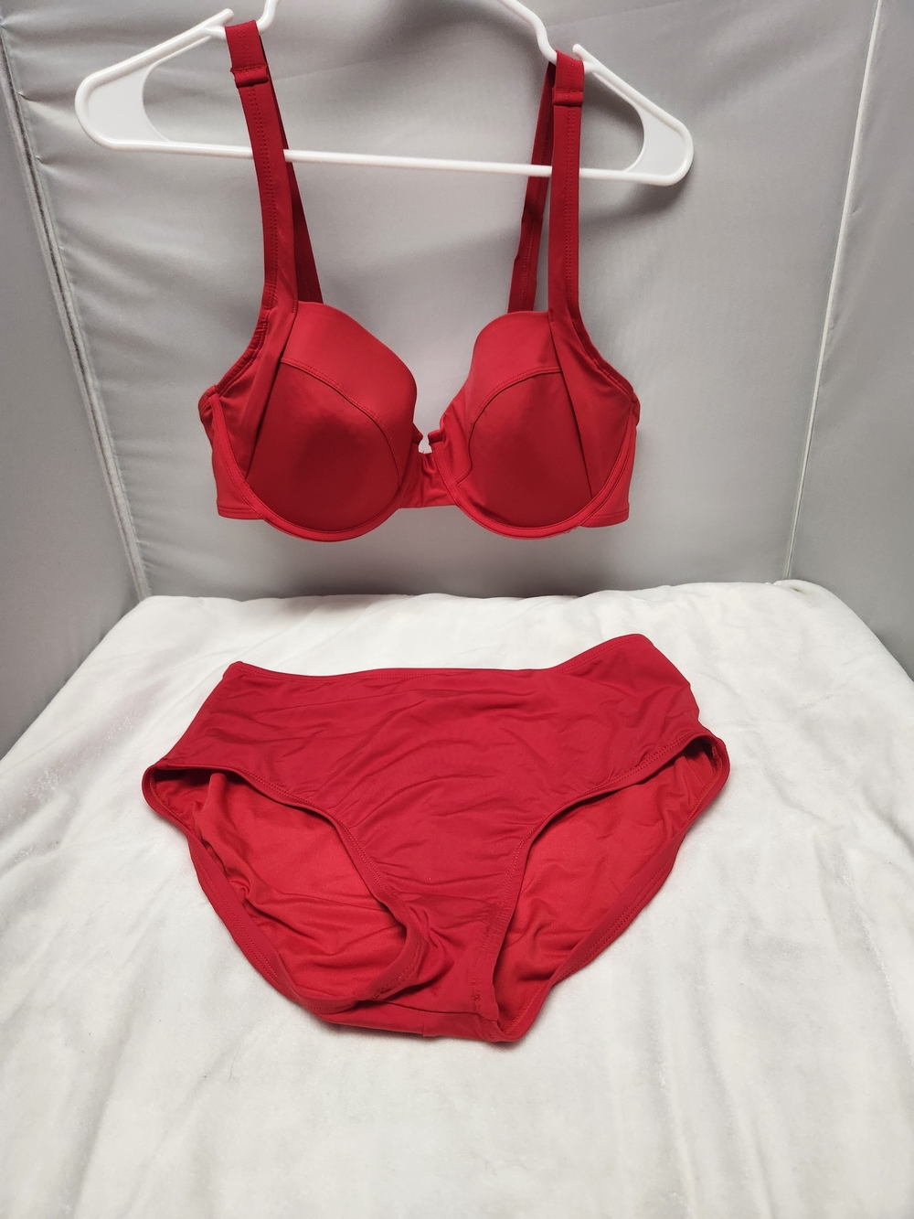 Jantzen Red Underwire Bikini Top with Matching High-Waist Bottom